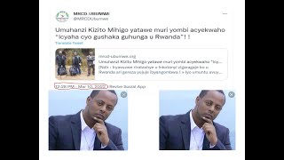 MRCD-UBUMWE isigaye iterekera Kizito Mihigo ku manywa y'ihangu!