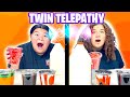 TWIN TELEPATHY HALLOWEEN BOBA TEA SLIME CHALLENGE