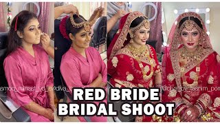 Beautiful Bangladeshi Red Bride Raha's Get Ready Shoot - DIVA By Tasnim Porna