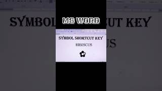 MS Word symbol Shortcut key for Hibiscus #flowers #shorts