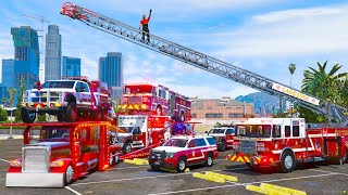 Hauling the BIGGEST Fire Department in GTA 5 RP!