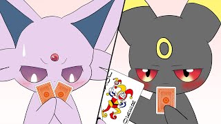 [Pokémon Animation] Espeon isn't good at Old Maid, and Umbreon wants to keep watching her like that.