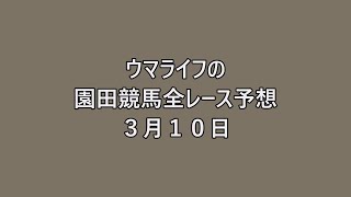 園田競馬全レース予想　３月１０日　ウマライフ