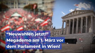 “Neuwahlen jetzt!” – Megademo am 1. März vor dem Parlament in Wien!