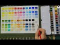 윈저앤뉴튼 수채화 고체물감 24색 언박싱 발색표만들기 windsor u0026newton 24 water color flex.