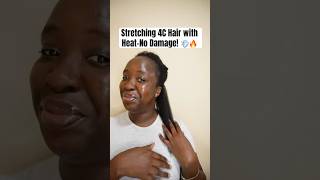 Stretching 4c hair with heat- No damage 💨