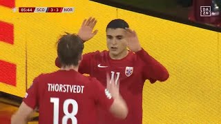 Mohamed Elyounoussi goal Norway 3-3 Scotland Highlights Qualifying EURO 24