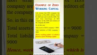 Zero working capital Example