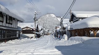 【豪雪】金山町 山形｜雪と町並みが美しい山間の町さんぽ #4K