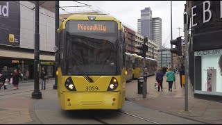 United Kingdom, Manchester, tram ride from Market Street to Manchester Piccadilly