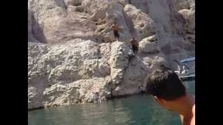 Nenad i Dule Jumping from the rocks on Lake Mead