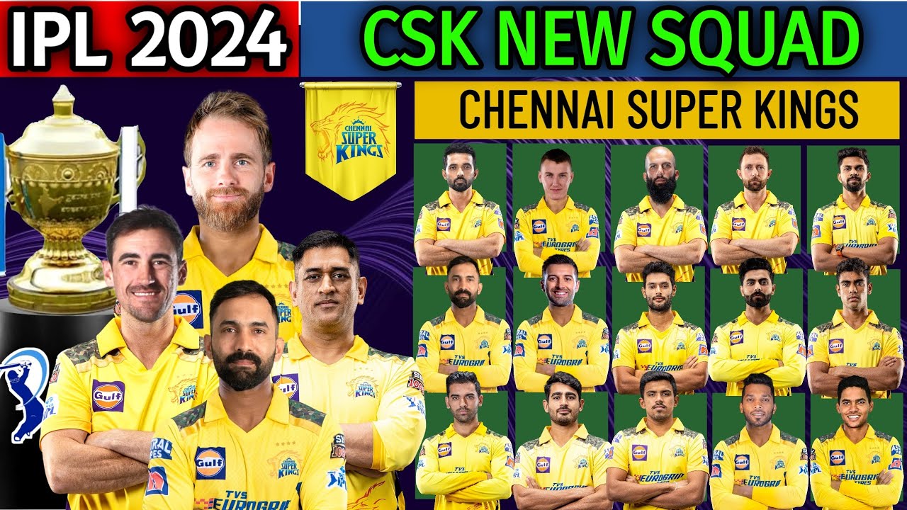 IPL 2024 | Chennai Super Kings Team Squad For IPL 2024 | CSK Squad IPL ...