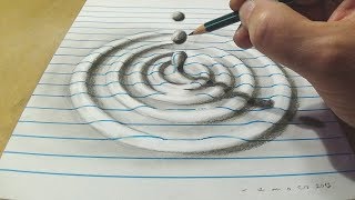 How To Draw An Anamorphic Water Drop Illusion With Charcoal Pencils
