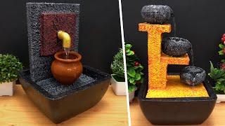 Making 2 Beautiful Indoor Water Fountains | Awesome DIY Tabletop Fountain Using Styrofoam & Cement