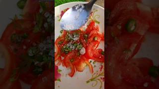 Tomato makha 😋 টক ঝাল মিষ্টি টমেটো মাখা #shorts #tomato #mouthwatering #trending #viralvideo #sour