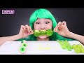 asmr green dessert food mukbang 초록색 디저트 눈알젤리 먹방 jiniyum 지니얌