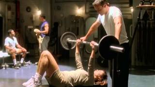 Catherine Bell Bench Pressing On JAG