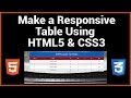 Make a Responsive Table Using HTML5 & CSS3