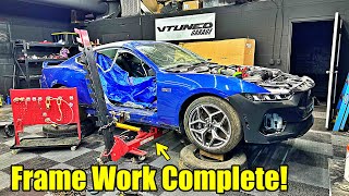 I Used MY CHEAP CHINESE FRAME Machine To Fix MY 2024 MUSTANG GT