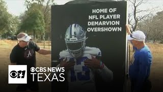 Dallas Cowboys LB DeMarvion Overshown honored with sign in Texas hometown