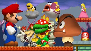 New Super Mario Bros. DS - All Castle Bosses with Mega Mario