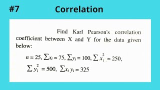 Correlation - How to solve Correlation problems - Solved Example #7