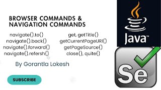 Selenium Java Tutorial 8: Browser Commands and Browser Navigation Commands in Selenium Java