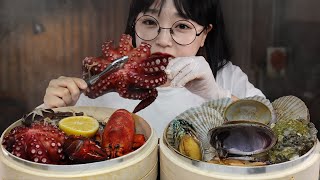 해물FLEX😎 2단 해물찜 먹방! 문어 랍스타 전복 가리비 소라 SEAFOOD BOIL MUKBANG ASMR