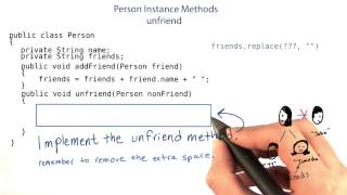 unfriend Method - Intro to Java Programming