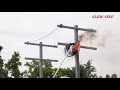 ELIDE FIRE ® Fire Extinguishing Test on the Electric Pole