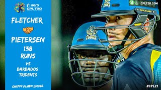 Andre Fletcher \u0026 Kevin Pietersen SMASH the Barbados Tridents bowling attack for 138 runs!