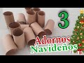 Mira que Fácil es Reciclar y Crear! 3 Soprendentes IDEAS Navideñas con ROLLOS DE PAPEL