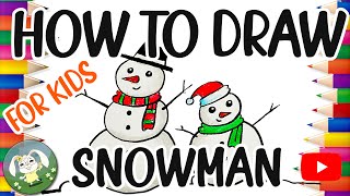 How to Draw a Snowman Easy | Easy Drawing for Kids | Step By Step Drawing | Kids Learning