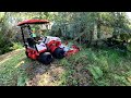 tall grass and brush mowing at abandoned trailer lawn cleanup short version