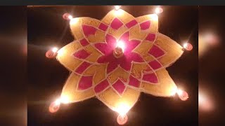 ಲಕ್ಷ್ಮಿ ಅಷ್ಟದಳ ಹೃದಯ ಕಮಲ ರಂಗೋಲಿ | Lakshmi Astadala Hrudaya Kamala Rangoli | Deepavali/Diwali Rangoli