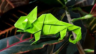 ORIGAMI CAMELEON / How to make a paper Cameleon 【Weesel】