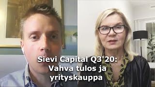 Sievi Capital Q3'20: Vahva tulos ja yrityskauppa