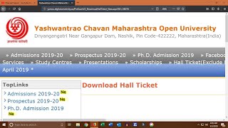 How to download YCM Hall Ticket |  YCMOU HALL TICKET