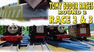 Tomy Sodor Races: Toby vs Donald \u0026 Diesel vs Douglas