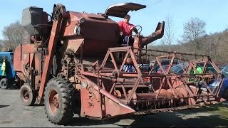 Sovětský historický kombajn Rostselmash SK-4 - Muzeum Výtopna Zdice - Zahájení sezóny 2016