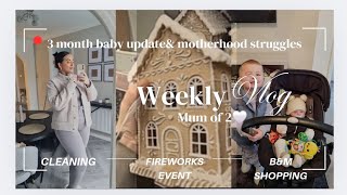 Weekly vlog mum of 2 | clean with me , b&m christmas shopping + 3 month postpartum update 🤍