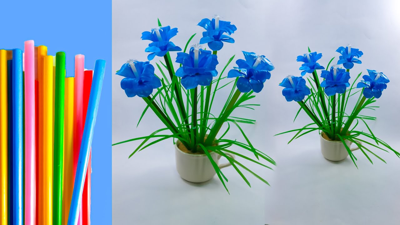 Membuat Bunga Dari Sedotan Kerajinan Sedotan Kreatif Flower From