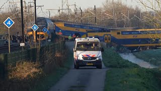 Emergency workers at Netherlands train crash site