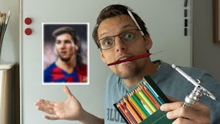 Portrait Painting of Lionel Messi - 2007 & 2020 - Combined Into One!