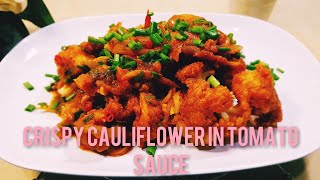 how to cook restaurant style cauliflower in italian tomato sauce! Crispy cauliflower recipe