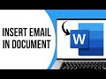 How to insert an email inside a word document ?