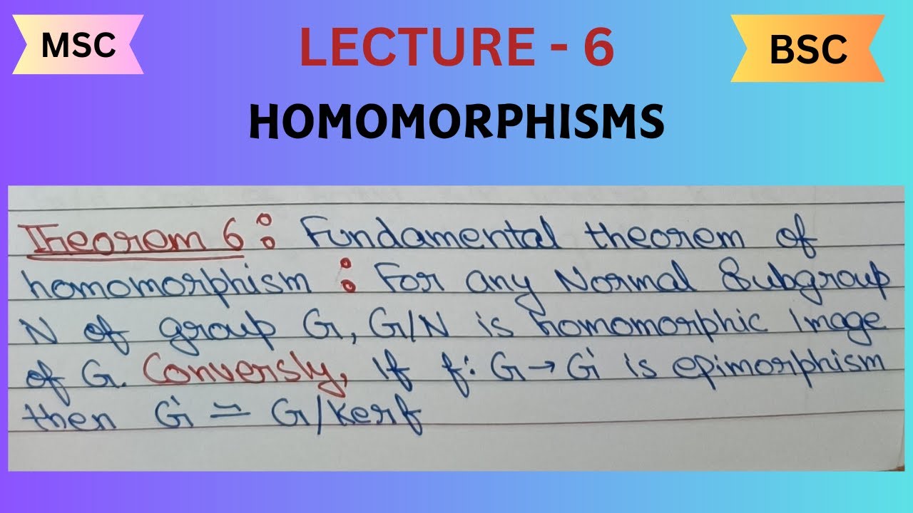 Fundamental Theorem Of Homomorphism | Homomorphisms #algebra # ...