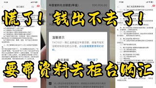 慌了！钱出不去了！要带资料去银行柜台办理购汇｜境外开户｜资金转移｜境外汇款｜外汇额度｜20240829