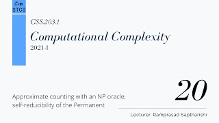 [CSS.203.1] Computational Complexity - Lecture 20