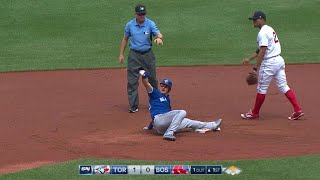 TOR@BOS: Donaldson safe after call overturned